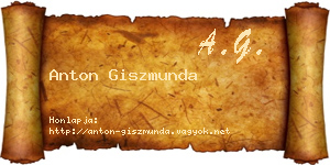 Anton Giszmunda névjegykártya